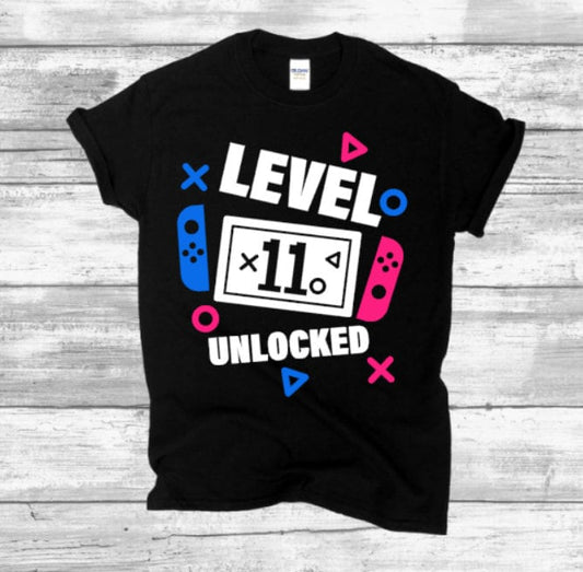 Kids Level Unlocked Birthday Shirt