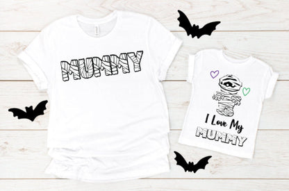 Mummy Shirt, I Love My Mummy, Halloween Shirt, Easy Costume