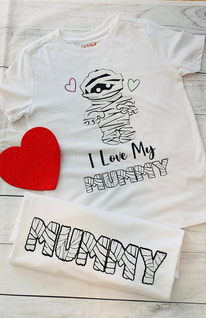 Mummy Shirt, I Love My Mummy, Halloween Shirt, Easy Costume