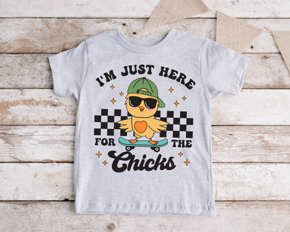 I'm Just Here For The Chicks  Kids Tee